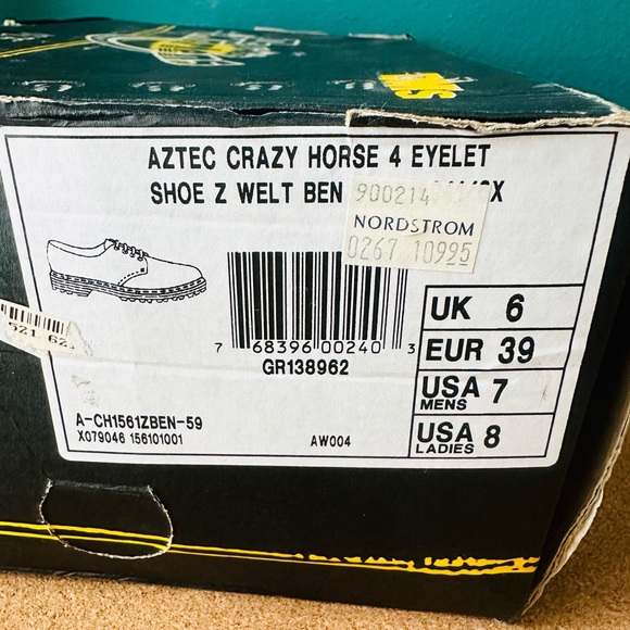 Vintage Dr. Martens Aztec Crazy Horse 4 Eyelet Shoe / Brown / 8 - Picture 2 of 10